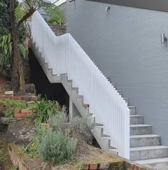 White exterior aluminium stair balustrade