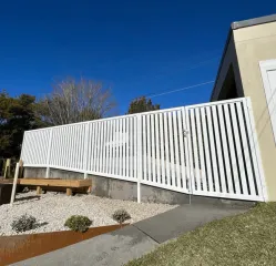 White aluminium front fencing