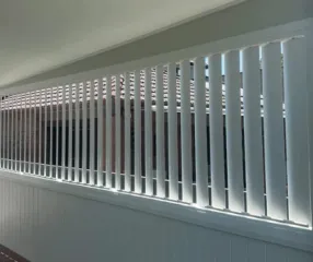 White aluminium slat fencing